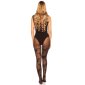 Sexy Damen Nylon Strumpfhose mit Blumenmuster Schwarz