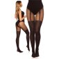 Sexy womens suspender look tights pantyhose black