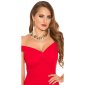 Glamour Damen Strass Halskette Modeschmuck Braun-Gold