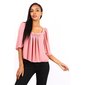 Halbtransparentes Damen Chiffon Shirt Halbarm Altrosa