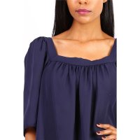 Semi-transparent womens chiffon shirt navy