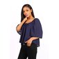 Semi-transparent womens chiffon shirt navy