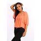 Halbtransparentes Damen Chiffon Shirt Halbarm Neon Orange