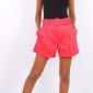 Casual womens summer high waist shorts incl. belt fuchsia