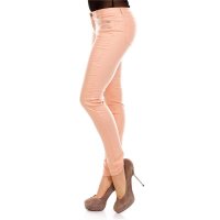 Shiny womens pants in leather look wet look pink UK 14 (L)