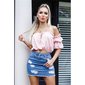 Damen Destroyed Jeans Minirock mit ausgefranstem Saum Blau