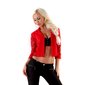 Elegant womens crocheted lace bolero long-sleeved red
