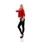Elegant womens crocheted lace bolero long-sleeved red