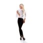 Elegant womens crocheted lace bolero long-sleeved white
