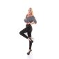 Skinny womens trousers treggings with elastic waistband black