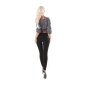 Skinny womens trousers treggings with elastic waistband black