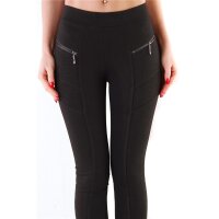 Figurbetonende Damen Stretchhose/Treggings Schwarz