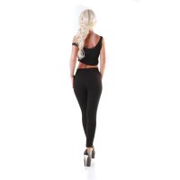 Figurbetonende Damen Stretchhose/Treggings Schwarz