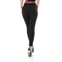 Figurbetonende Damen Stretchhose/Treggings Schwarz