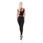 Figurbetonende Damen Stretchhose/Treggings Schwarz