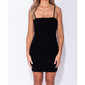 Figurbetonendes Damen Bodycon Träger-Minikleid Schwarz