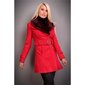 Precious luxury short coat with fake fur red