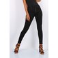 Skinny Damen Stretch Röhrenjeans mit Knopfleiste Schwarz