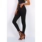 Skinny Damen Stretch Röhrenjeans mit Knopfleiste Schwarz