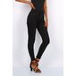 Skinny Damen Stretch Röhrenjeans mit Knopfleiste Schwarz