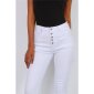 Skinny Damen Stretch Röhrenjeans mit Knopfleiste Weiß