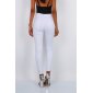Skinny Damen Stretch Röhrenjeans mit Knopfleiste Weiß