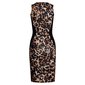 Sleeveless midi sheath dress animal print leopard black/brown
