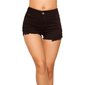 Sexy Damen High Waist Jeans Hotpants mit Spitze Schwarz