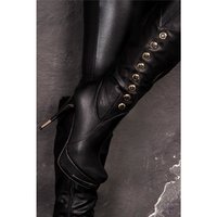 Sexy high heel boots platforms black