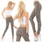 Womens skinny jeans with leopard pattern beige/brown UK 10 (S)