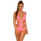 Sexy womens halterneck monokini beachwear neon-coral