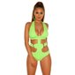 Sexy womens halterneck monokini beachwear neon-green