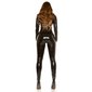 Sexy womens clubwear catsuit in latex look black