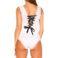 Sexy Damen Body-Top mit Schnürung am Rücken Weiß