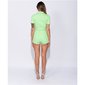 Damen Kurzarm Jeans Overall Playsuit mit Gürtel Neon Grün