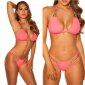 Sexy Damen Neckholder-Bikini Brazil-Cut Beachwear Neon Coral