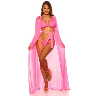 Sexy Damen Neckholder-Bikini Brazil-Cut Beachwear Neon Pink