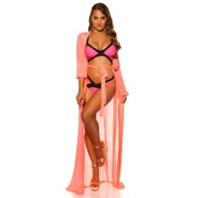 Sexy womens bikini with straps in bandage look fuchsia