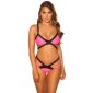 Sexy womens bikini with straps in bandage look fuchsia