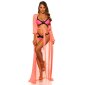 Sexy womens bikini with straps in bandage look fuchsia