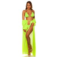 Sexy Damen Neckholder-Bikini Brazil-Cut Beachwear Neon Grün 40 (L)