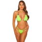 Sexy womens halterneck bikini Brazil cut beachwear neon-green UK 14 (L)
