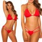 Sexy womens halterneck bikini Brazil cut beachwear red UK 12 (M)