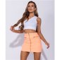 Skinny womens jeans miniskirt with zipper front neon-orange UK 6 (XXS)