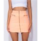 Skinny womens jeans miniskirt with zipper front neon-orange UK 6 (XXS)