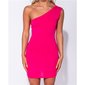 Figurbetonendes Damen One-Shoulder Bodycon Minikleid Pink