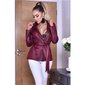 Leichte Damen Jacke in Wetlook zum Binden Weinrot