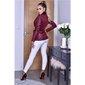 Leichte Damen Jacke in Wetlook zum Binden Weinrot