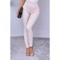 Eng anliegende Damen Leggings Wetlook mit Kroko-Optik Beige