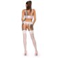 Sexy 2-tlg Damen BH-Set Straps-Set Netz Spitze Dessous Weiß